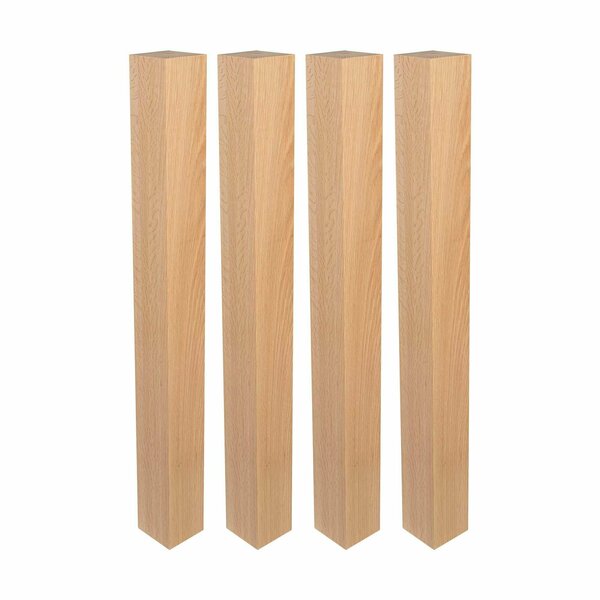 Outwater Architectural Products by 35-1/4in H x 3-1/2in Wide Solid Oak Wood Island Leg, 4PK 5APD11925